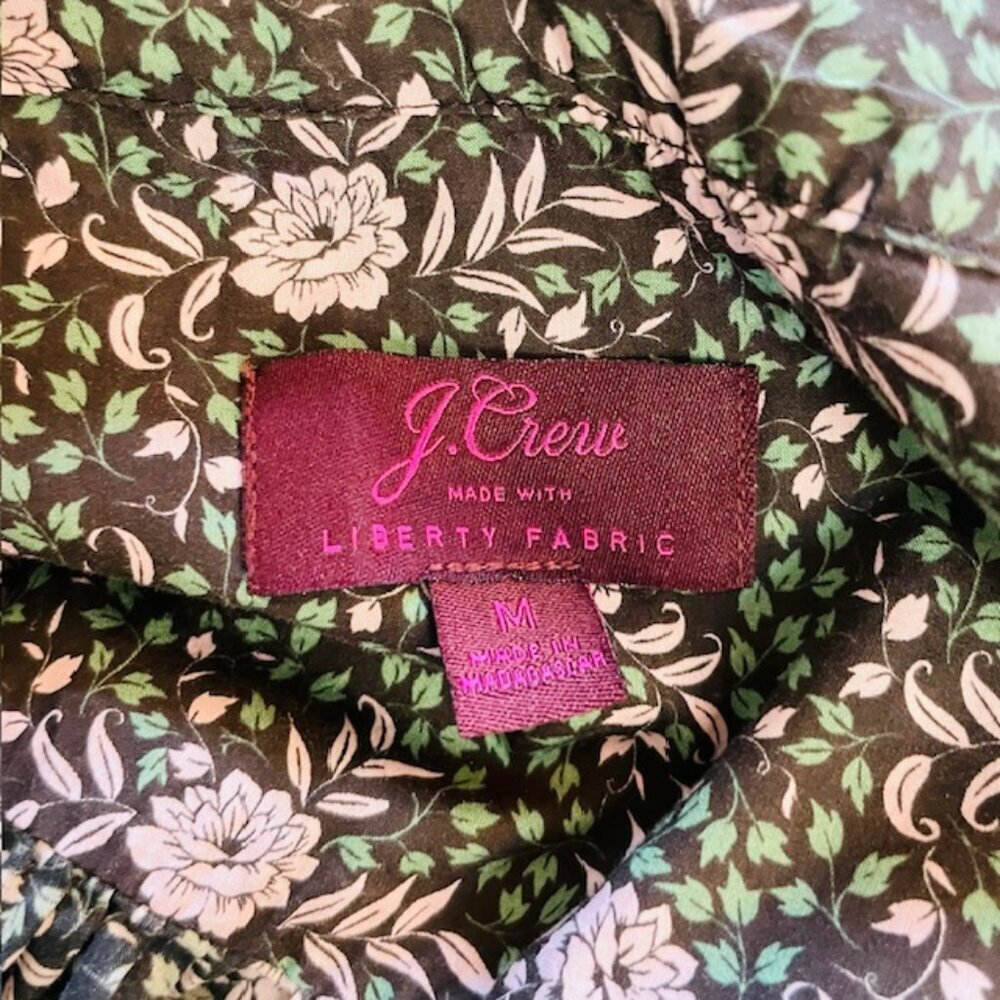 J. CREW x Liberty London Floral Ruffle Sleeve 100% Cotton Poplin Blouse Medium - Picture 4 of 10